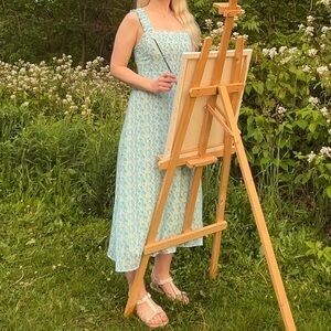 Sadie & Sage Blue Floral Flowy Tie Back Empire Waist Dress